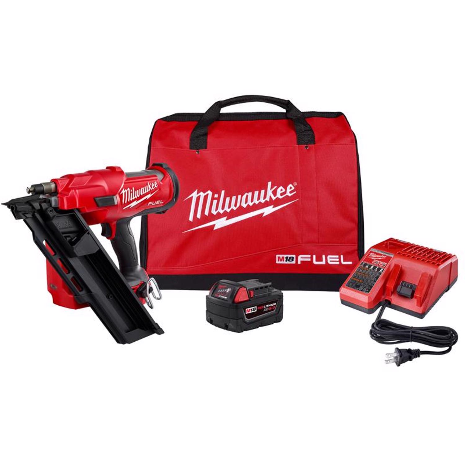 MW M18 FUEL 18 Volt Brushless 30 deg Framing Nailer Kit