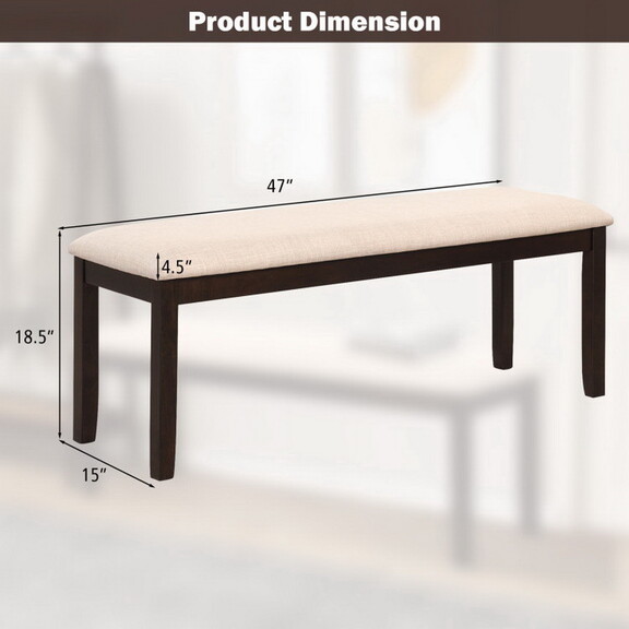 Costway 19456378 Upholstered Ottoman Bench with Pa...