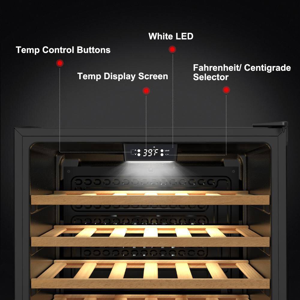 Galanz 24 in. 47-Bottle Wine Cooler in Stainless Steel with Electrical Temperature Control GLW57MS2B16