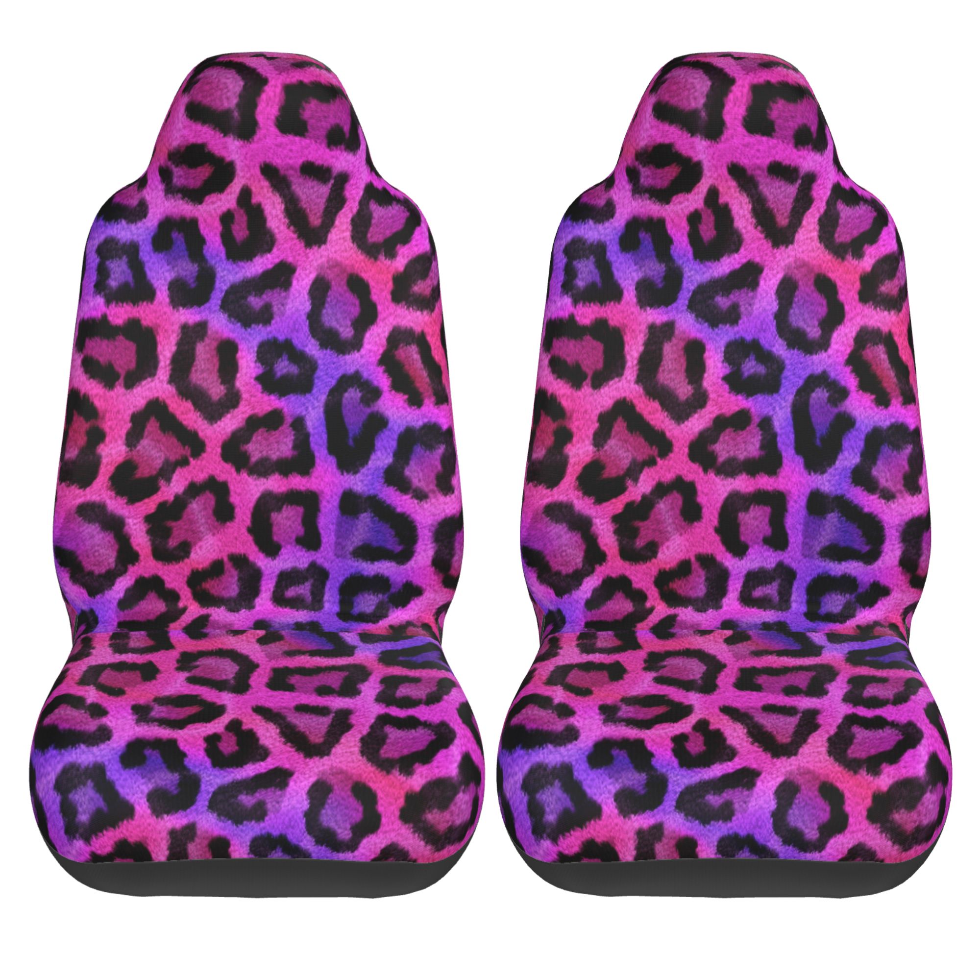 ZICANCN Car Seat Cover Purple Leopard Print Car Front Seat Covers Protectors ， Automotive Seat Covers for Cars Trucks Suv