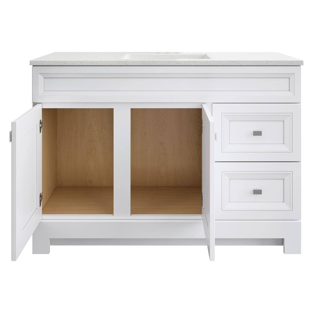 Home Decorators Collection Sedgewood 48.5 in. W x 18.8 in. D x 34.4 in. H Freestanding Bath Vanity in White with Arctic Solid Surface Top PPLNKWHT48D