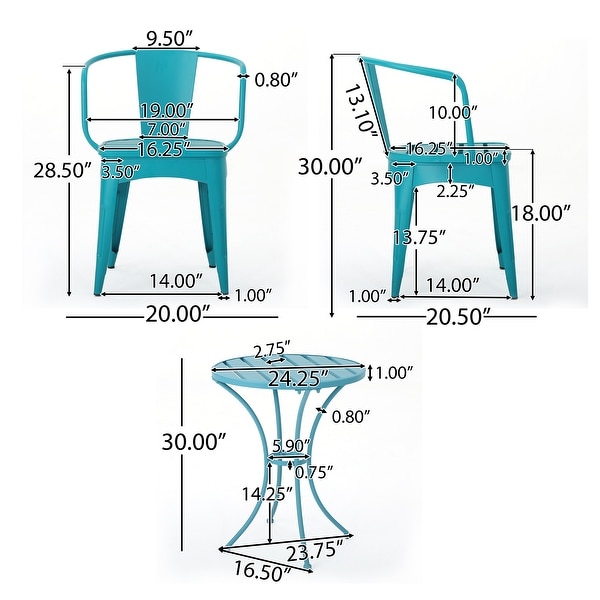 Colmar Outdoor 3piece Bistro Set by Christopher Knight Home