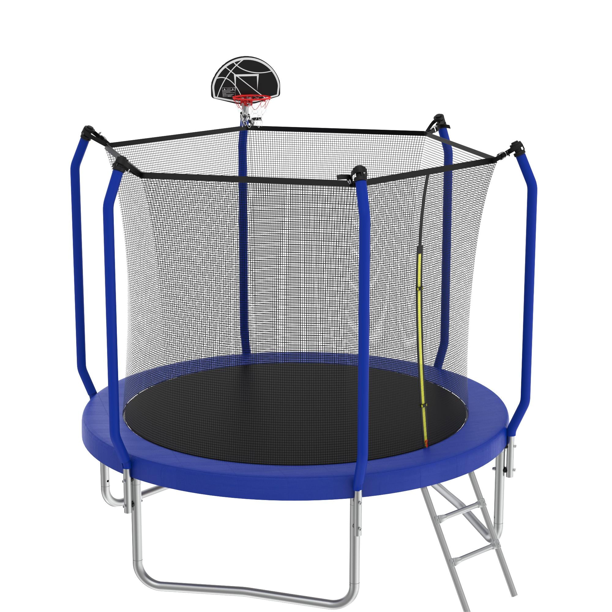 10FT Trampoline ASTM Approval Outdoor Trampoline for Kids with Basketball Hoop,  Ladder and AntiRust Coating