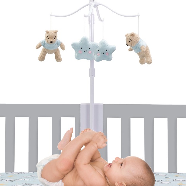 Bedtime Originals Starlight Pooh Musical Baby Crib Mobile Blue Animals