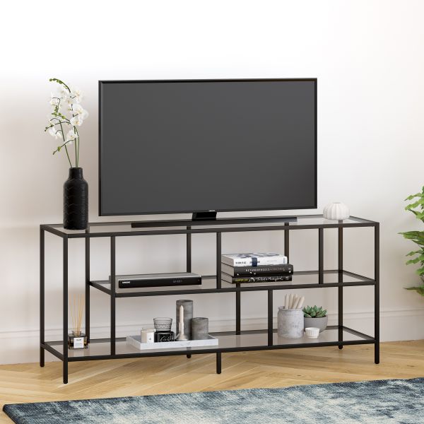 Winthrop Rectangular TV Stand with Glass Shelves for TV's up to 60