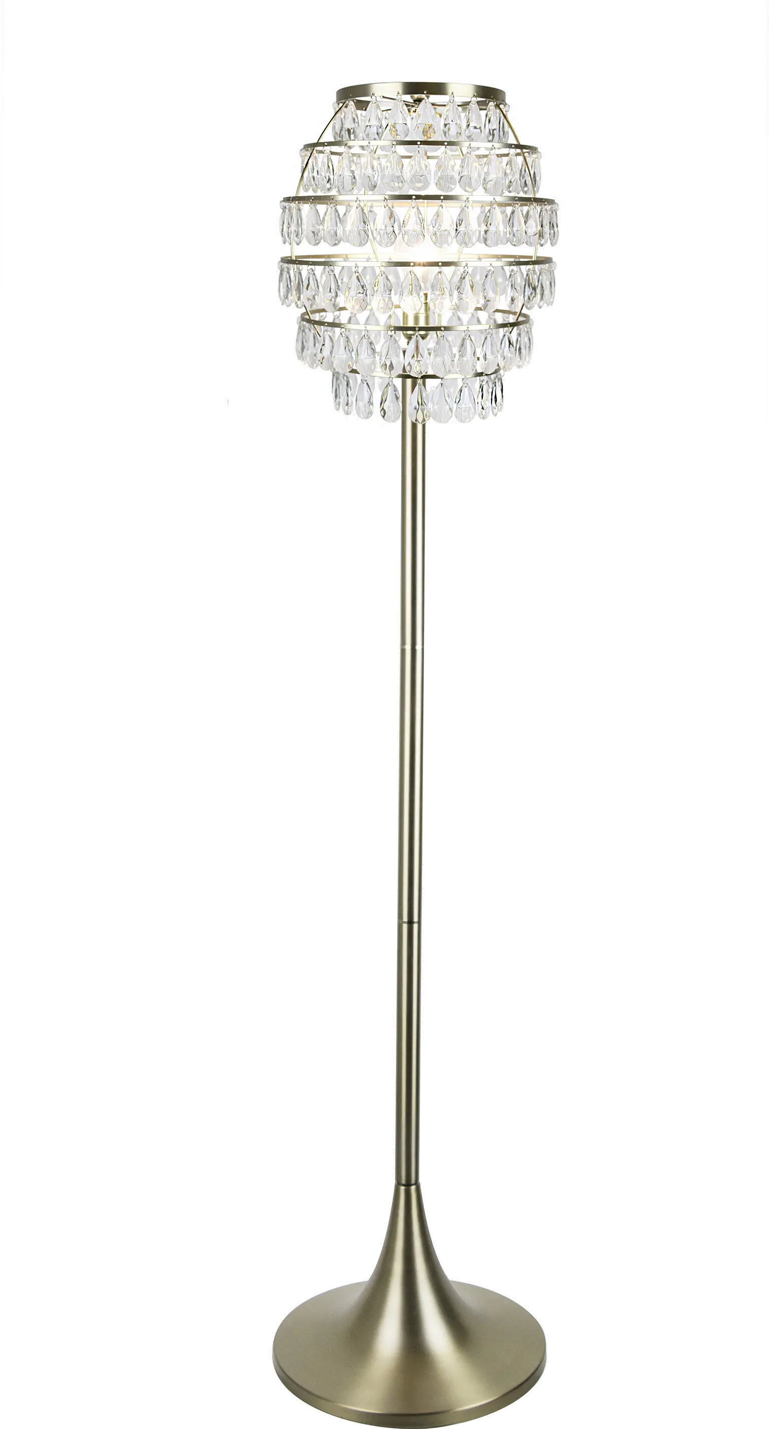 Lenuxe Glam Gold and Crystal Floor Lamp