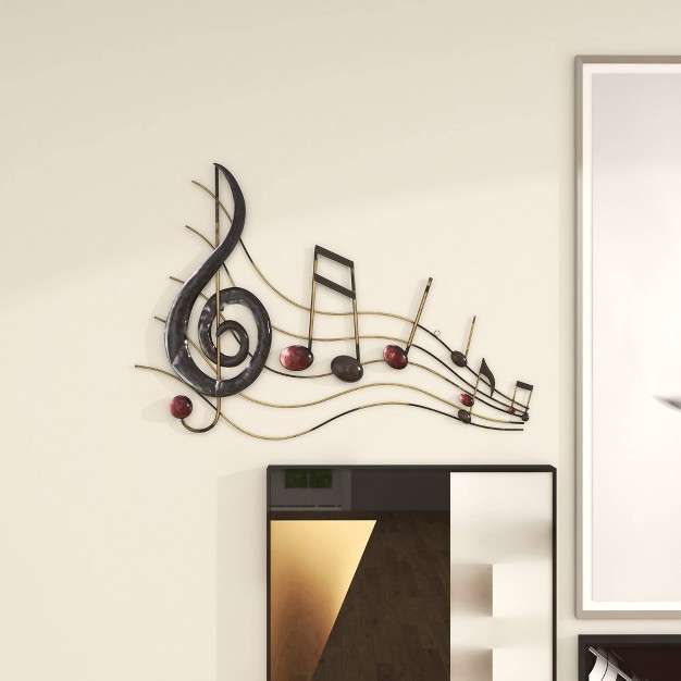 Metal Music Notes Wall Decor Brown Olivia amp May