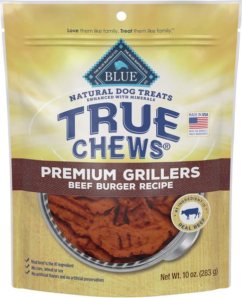 Blue Buffalo True Chews Beef Burger Recipe Dog Treats， 10-oz bag