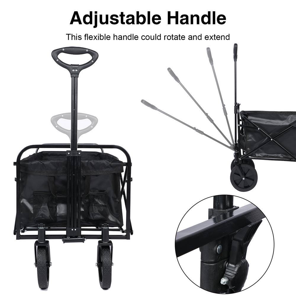 Tidoin Heavy Duty 4-Wheeled Folding Portable Hand Cart in Black DHS-YDW1-316