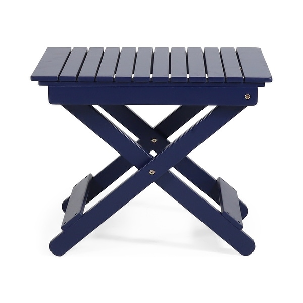 Roomfitters Outdoor Folding Wooden Side Table，Navy Blue