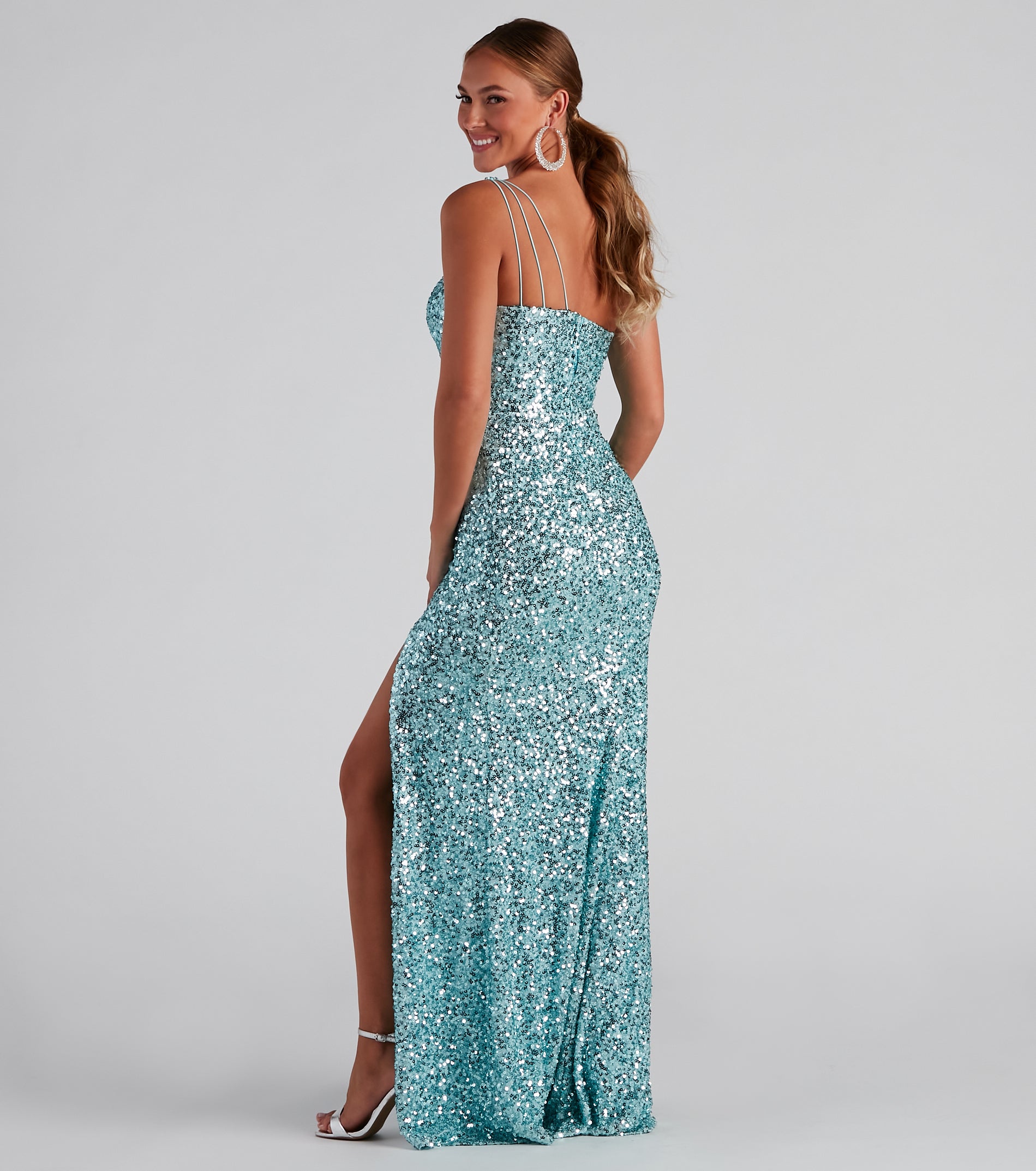 Lyla Formal One Shoulder Sequin Dress