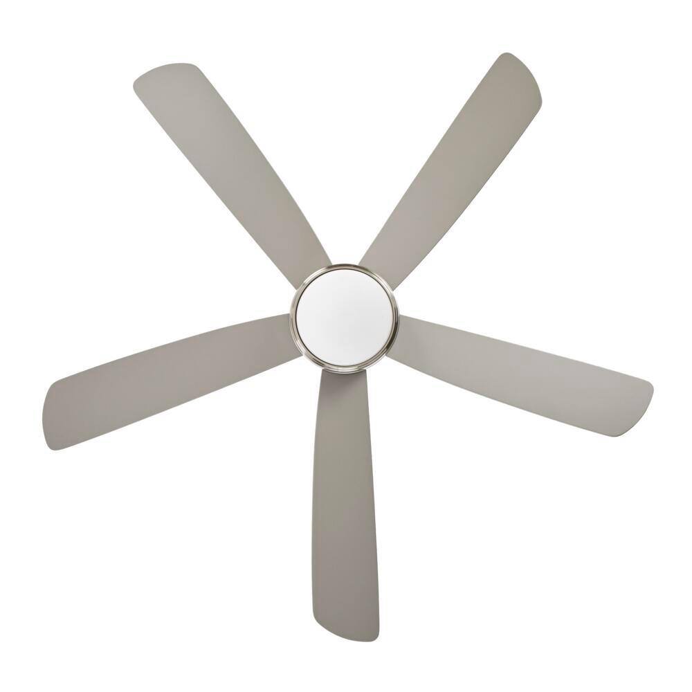 Hampton Bay Averly 52 in. Integrated LED Brushed Nickel Ceiling Fan with Light and Remote Control with Color Changing Technology AK18B-BN