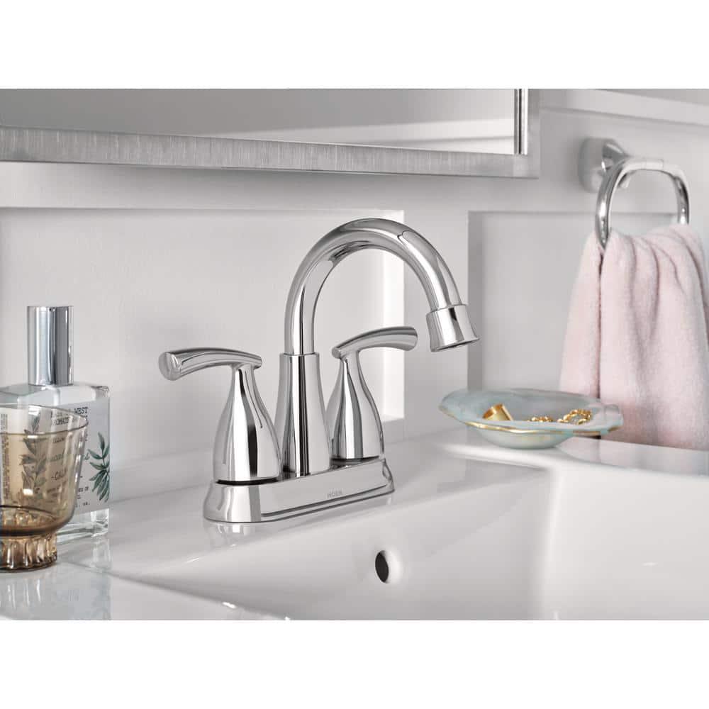 MOEN Essie 4 in Centerset TwoHandle Bathroom Faucet in Polished Chrome