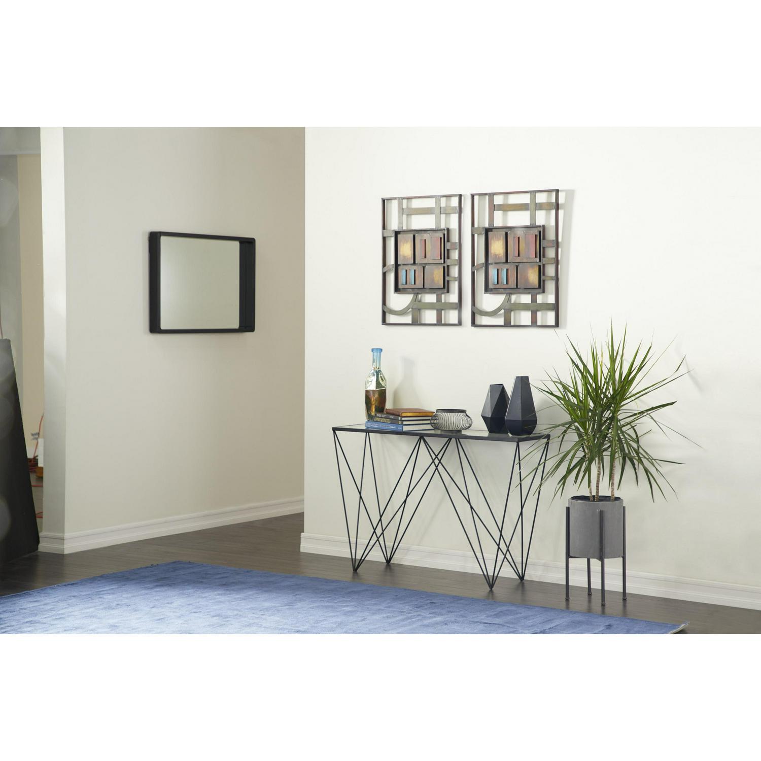 DecMode 30 x 46 Black Metal Modern Console Table