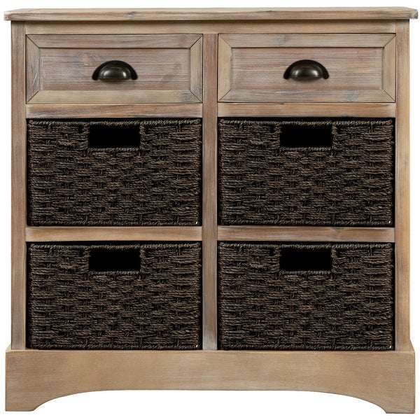 Modern Storage Cabinet with Two Drawers and Four Basket