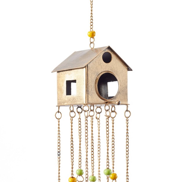 Iron Rustic Birdhouse Windchime Bronze green orange Olivia amp May