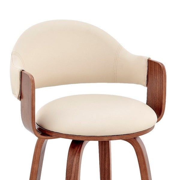 30 Inch Leatherette Barstool with Curved Back - 20 L x 20 W x 40 H Inches