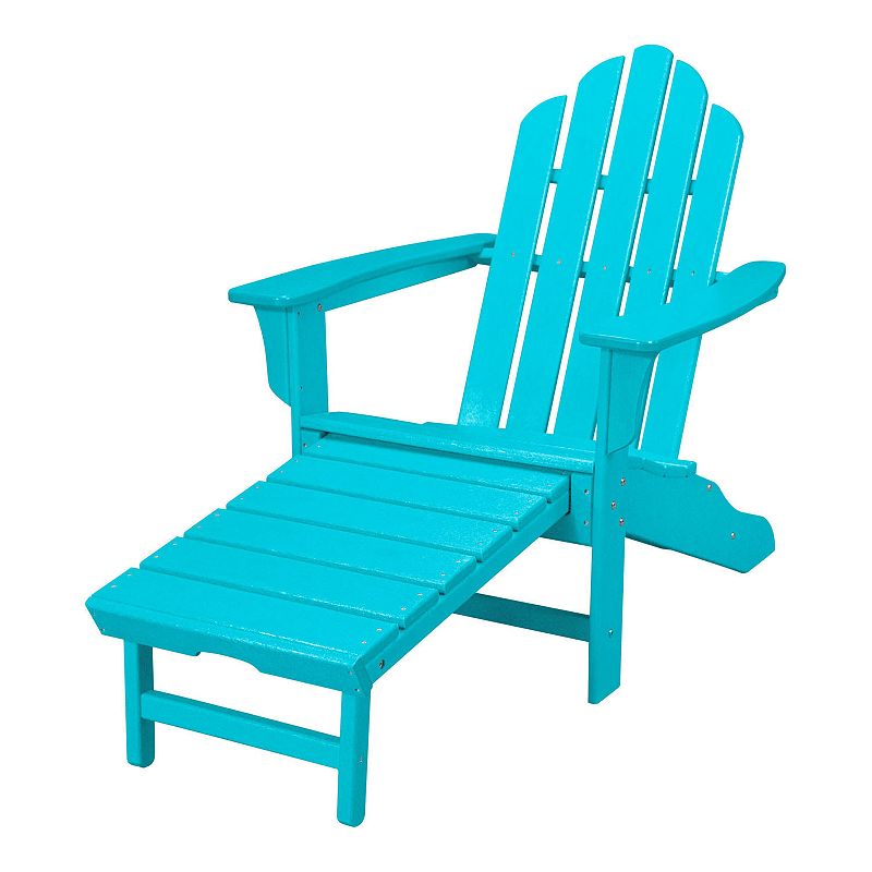 Hanover Accessories All-Weather Contoured Hideaway Ottoman Adirondack Chair