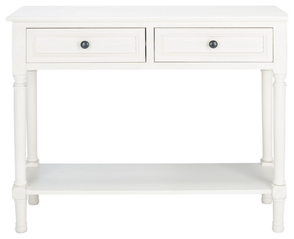 Piper 2 Drawer Console Table Distressed White   French Country   Console Tables   by V.S.D Furniture  Houzz