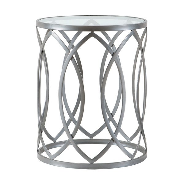 Madison Park Coen Metal Eyelet Accent Drum Table