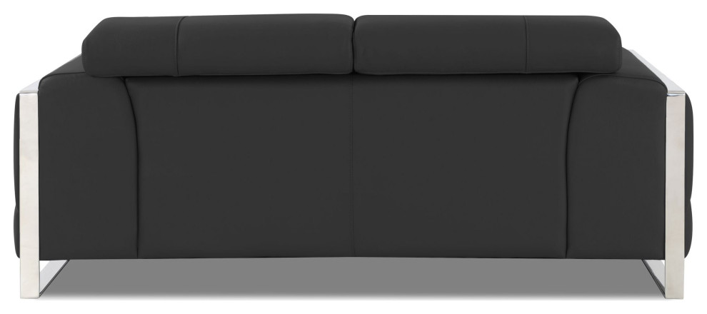 Trento Genuine Italian Leather Modern Loveseat   Contemporary   Loveseats   by Luxuriant Furniture  Houzz