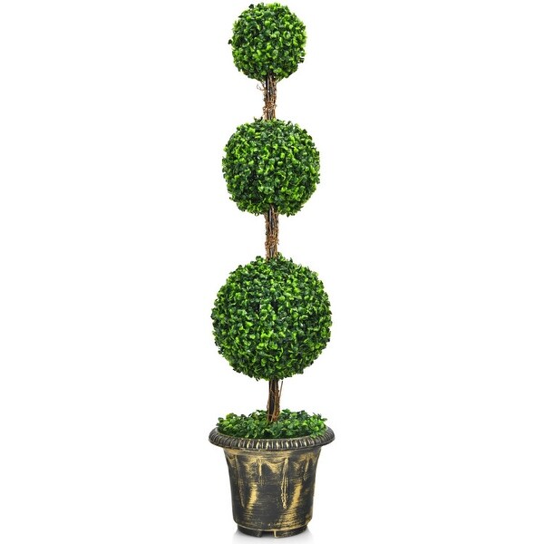 4 ft Artificial Topiary Triple Ball Tree Plant