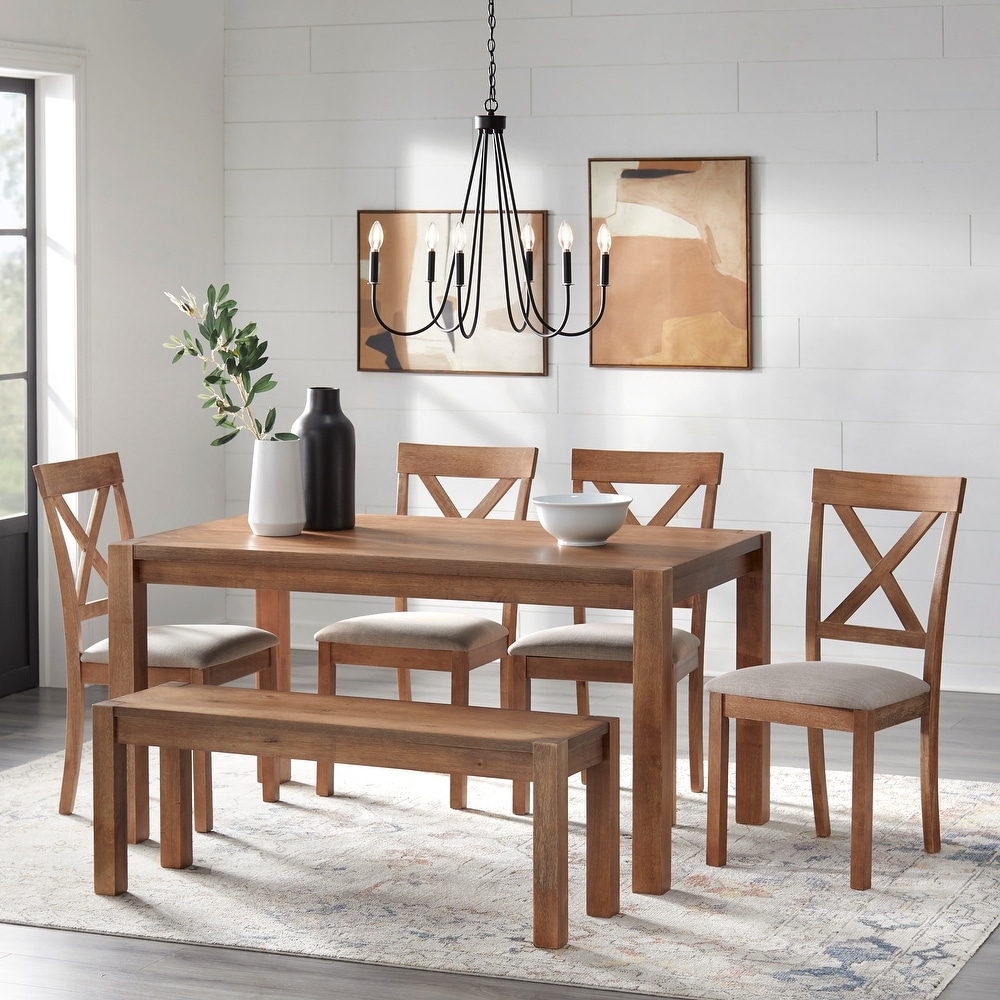 Simple Living 6 Piece Verdon Dining Set with Bench