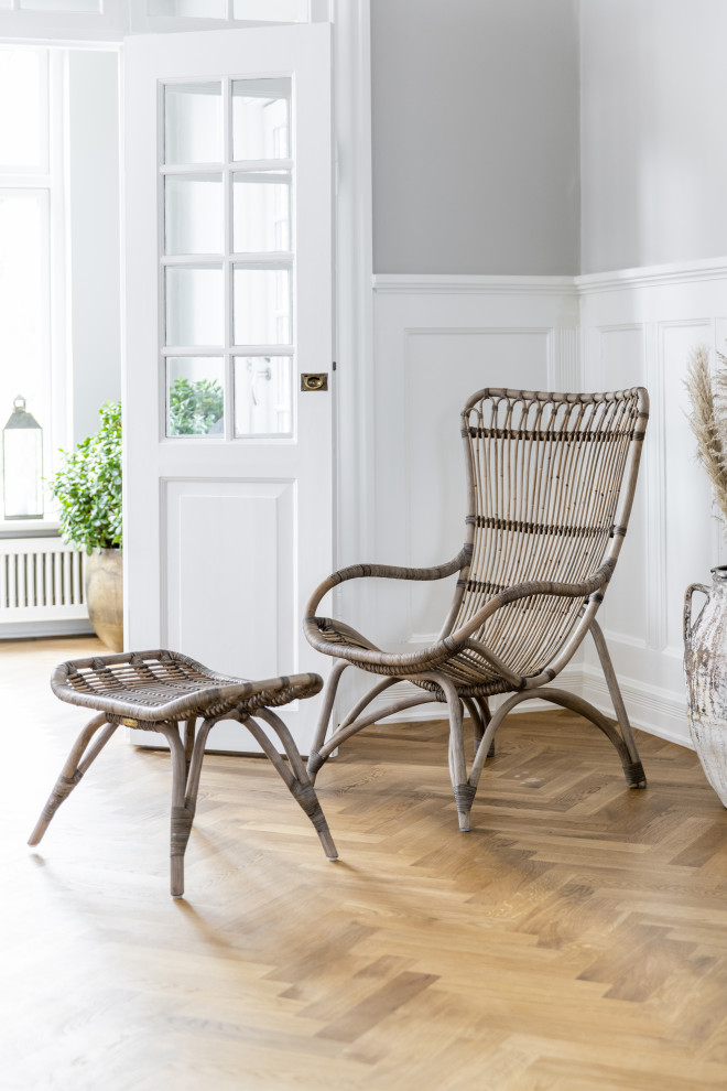 Monet Highback Rattan Lounge Chair and Footstool  Antique   Midcentury   Indoor Chaise Lounge Chairs   by Sika Design  Houzz