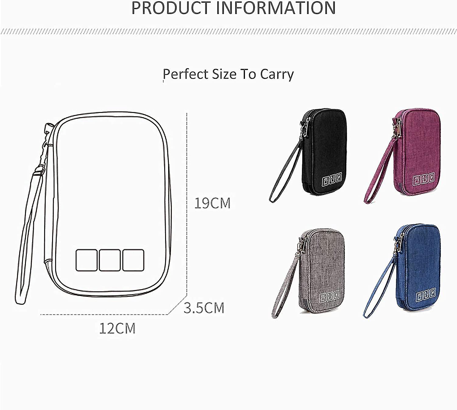 Cable Storage Bag Electronic Accessories Organizer Case For Charger And Usb