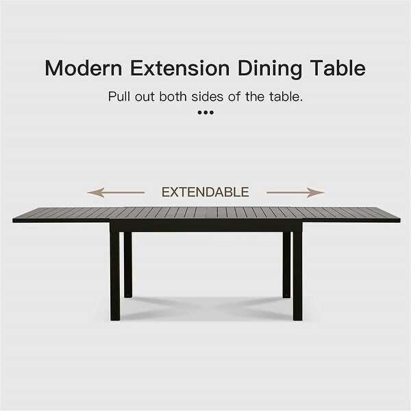 Extendable Patio Dining Table，Metal Indoor Outdoor 53