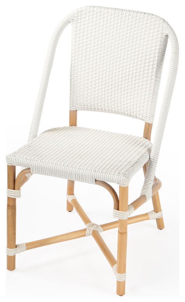 Tenor White and Black Rattan Side Chair   Tropical   Dining Chairs   by Butler Specialty Company  Houzz