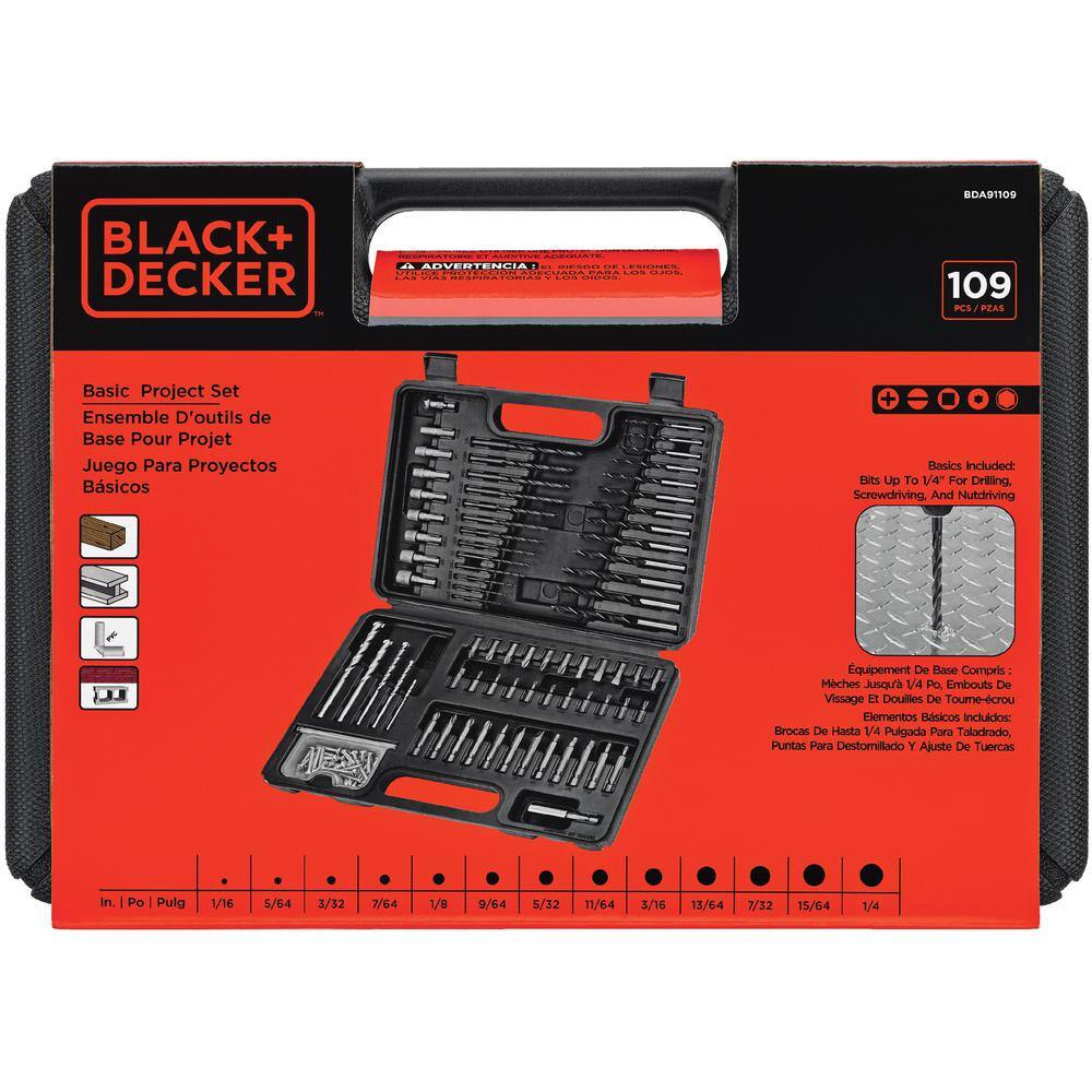 BLACK+DECKER Combination Drill and Screwdriver Set (109-Piece) BDA91109