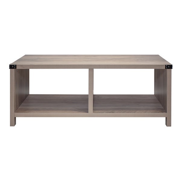 2-Tier Coffee Table with Shelf， ，Sofa Center Table， Wood Coffee Table for Living Room