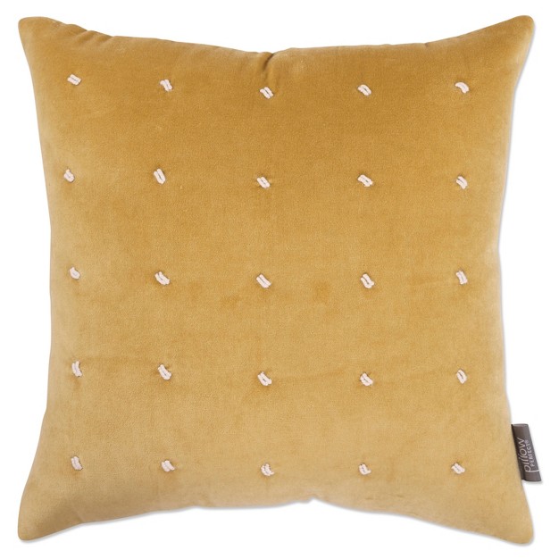 Indoor French Knots Square Throw Pillow Gold Pillow Perfect