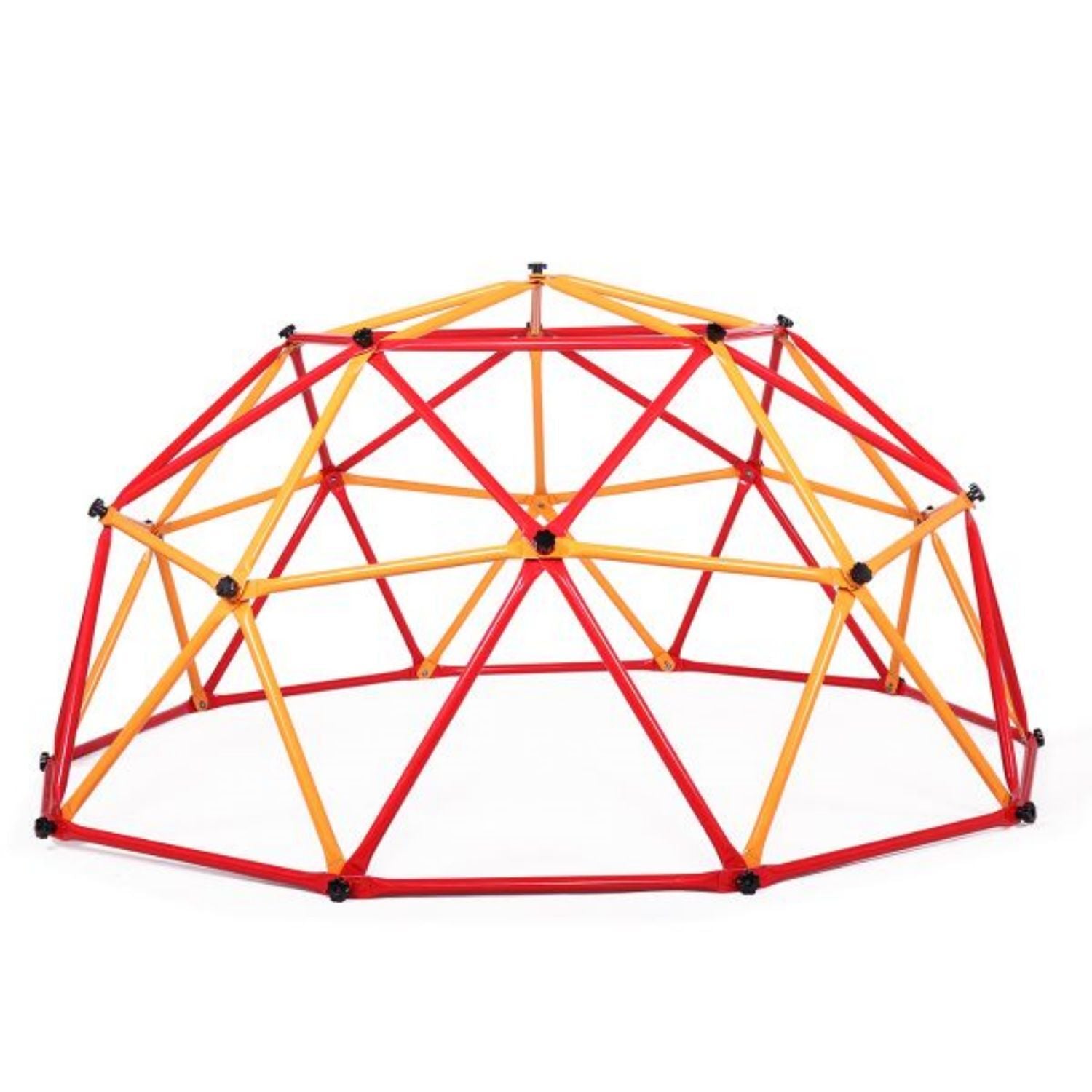 Cmgb Geometric Dome Climber for Kids Outdoor Jungle Gym Monkey Bars for Backyard Support 500LBS Indoor Climbing Toys for Toddlers 1-3，Red + Yellow