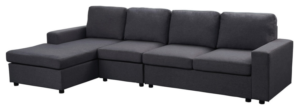 Bailey Sofa With Reversible Chaise  Linen   Transitional   Sectional Sofas   by Lilola Home  Houzz