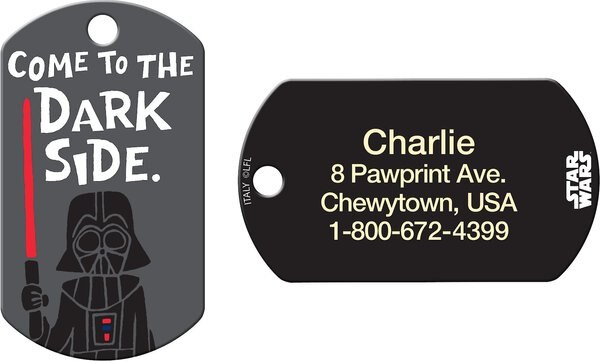 Quick-Tag Star Wars Darth Vader Dark Side Military Personalized Dog and Cat ID Tag