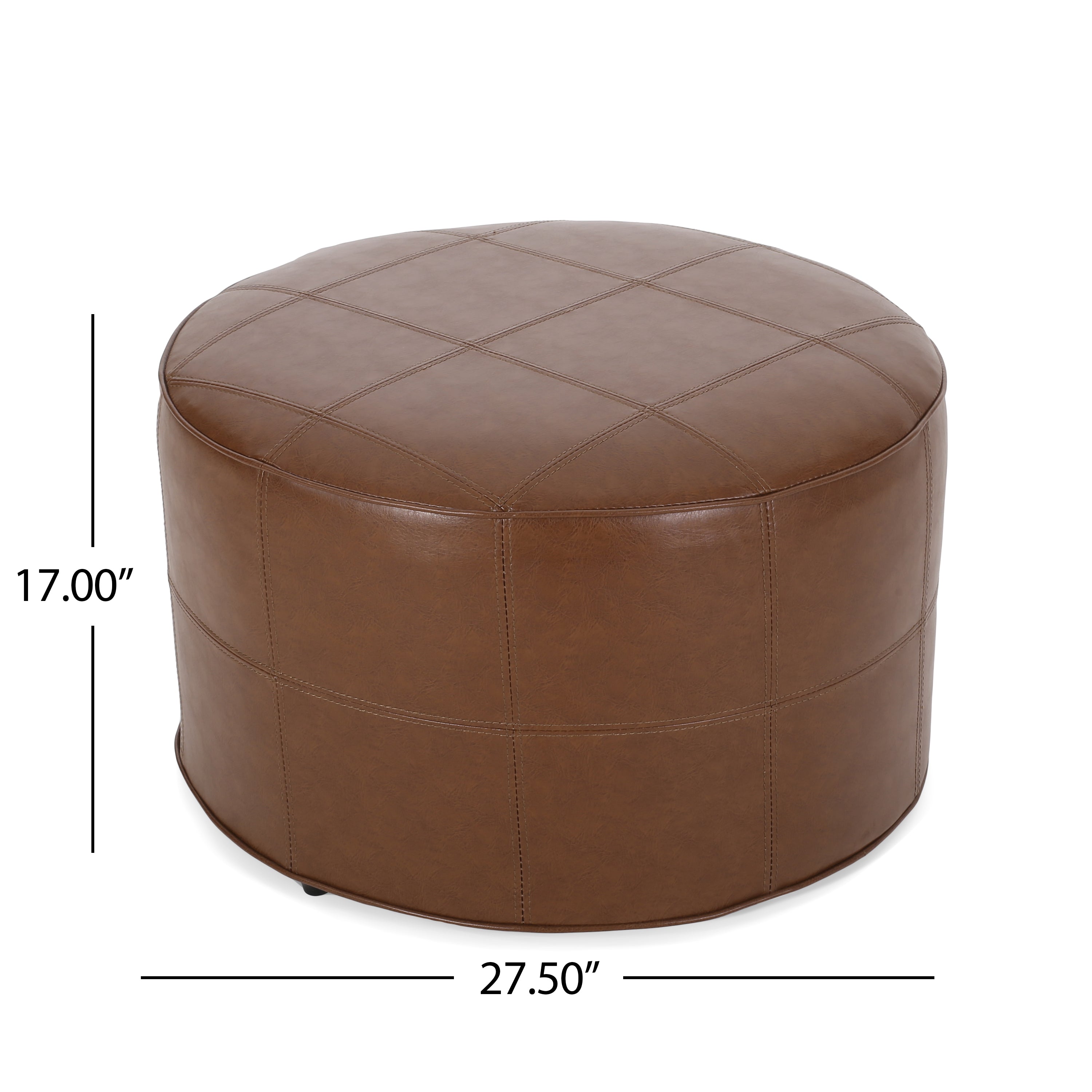 Dored Faux Leather Upholstered Ottoman