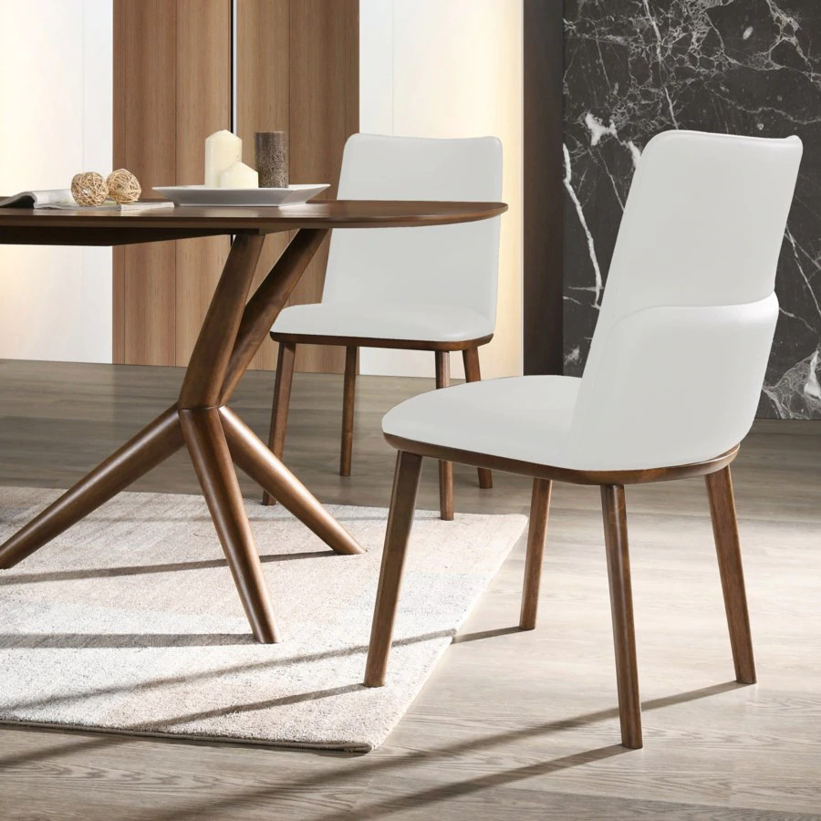 Nunzio Dining Chair  White   Midcentury   Dining Chairs   by Rustic Home Furniture Deco  Houzz