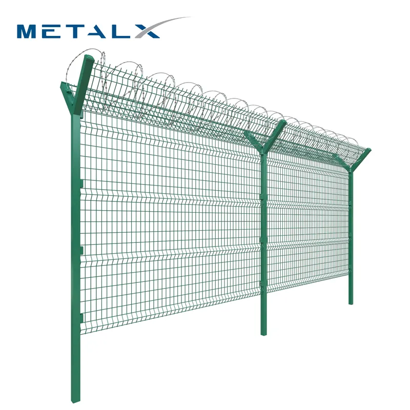 ISO 9001 high security airport wire fence metal airport panel fence with y post 358 mesh fence netting price