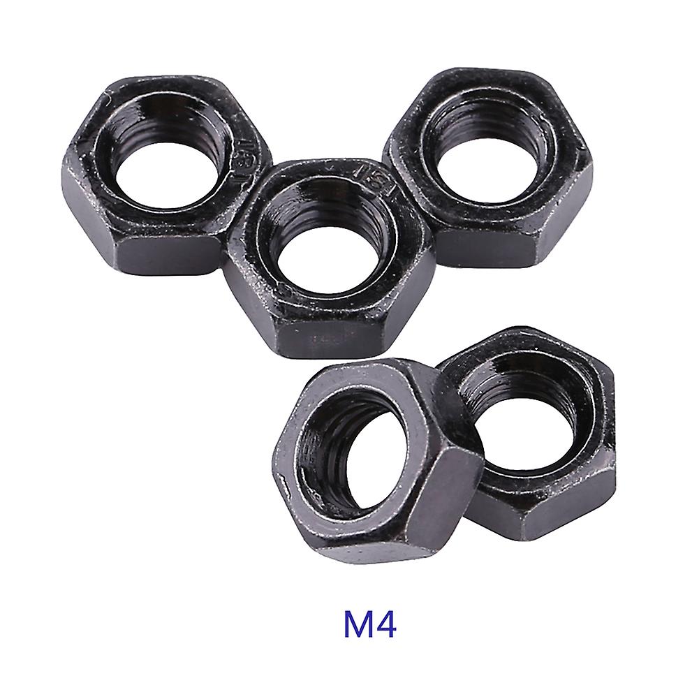 100 Pack Zinc Plated Carbon Steel Metric Hex Hexagonal Nuts M2-m5 Black Thread Nut For Machinery Industry[m3]