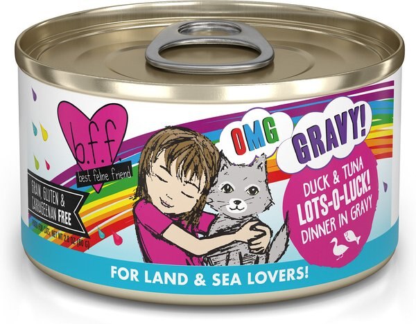 BFF OMG Lots-O-Luck! Duck and Tuna Dinner in Gravy Grain-Free Canned Cat Food