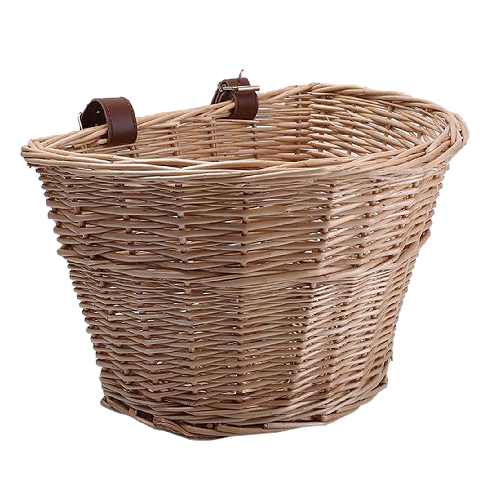 Bike Shaped Handlebar Basket Wicker Woven Tool Storage Handle Beige