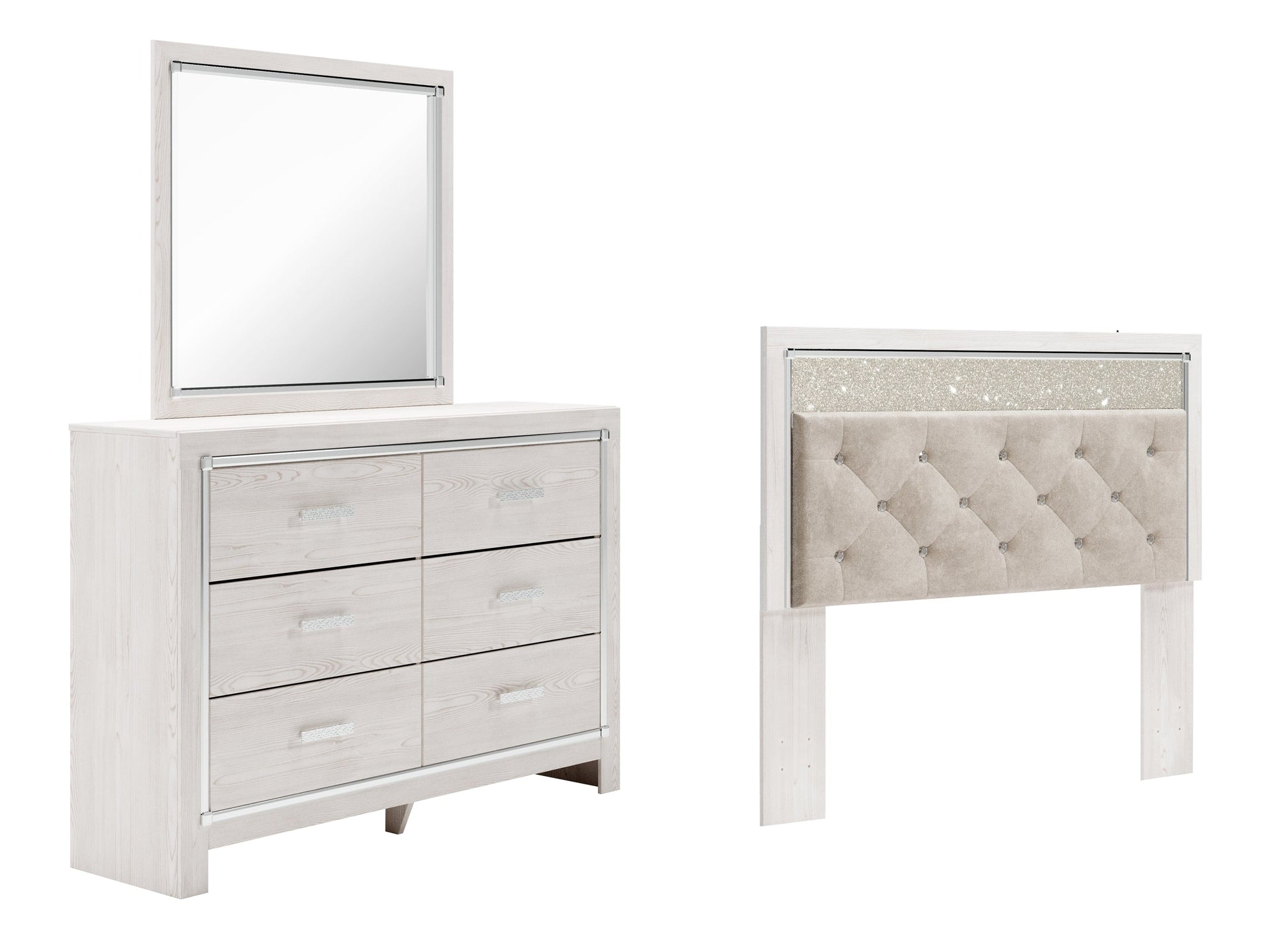 (Online Special Price) Altyra Queen Panel Headboard, Dresser and Mirror