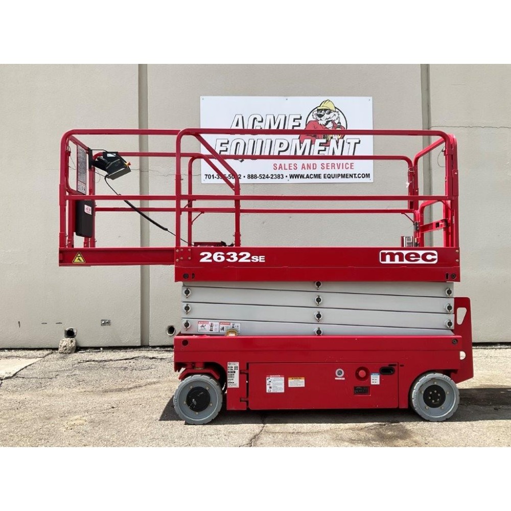 Mec 2632SE Slim 26and#8242; E Drive Electric Slab Scissor Lift Used ;