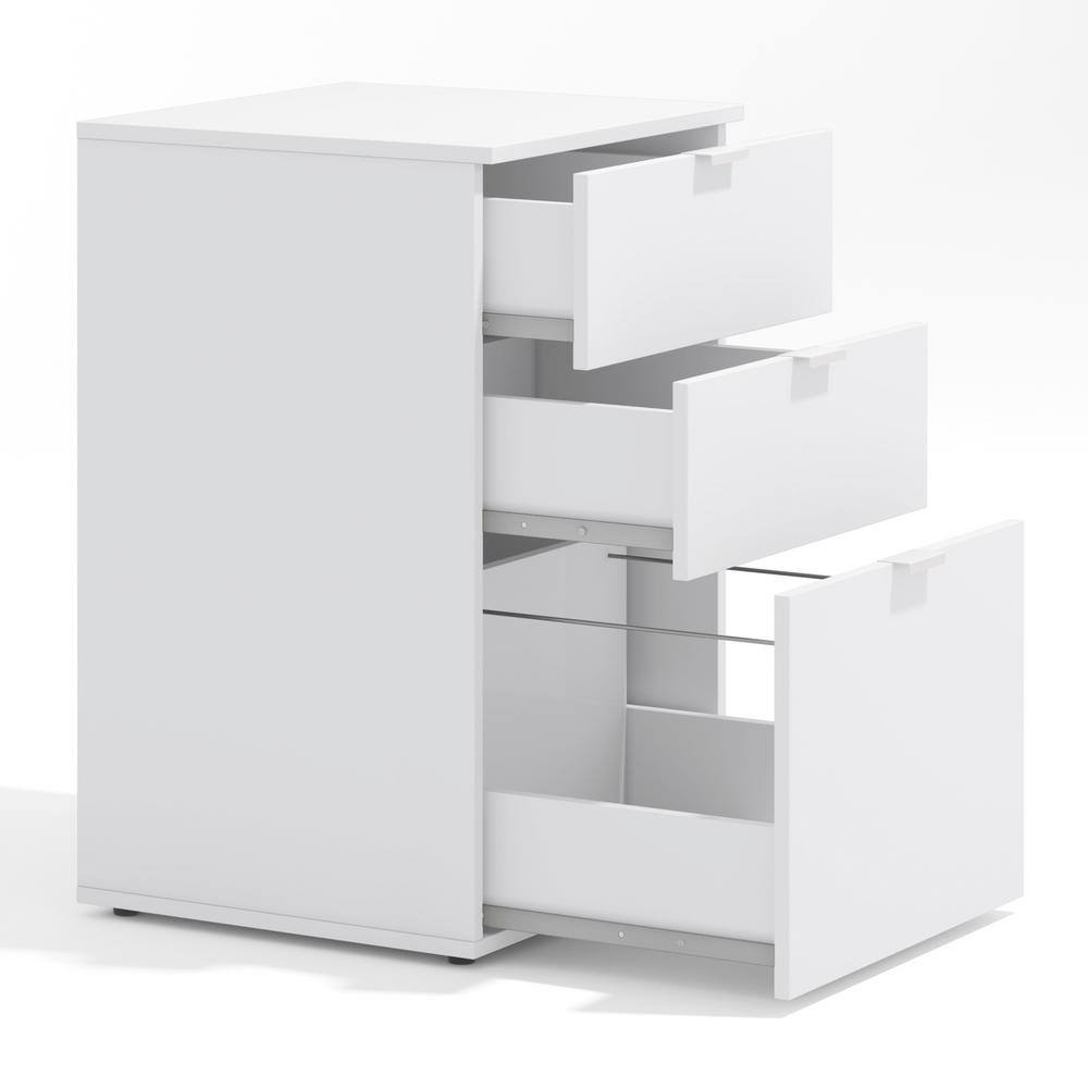 Berkeley 3-Drawer White File Cabinet 28.27 in. H x 18.11 in. W x 17.7 in. D EU057-BR-CMHD