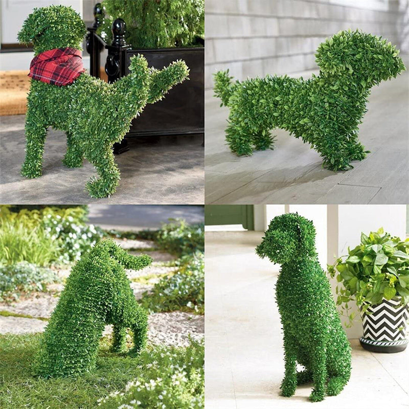 Decorative Peeing Dog Topiary Faux Boxwood Garden Dog Without Ever a Finger to Prune or Water Decorative Pet Garden Statue