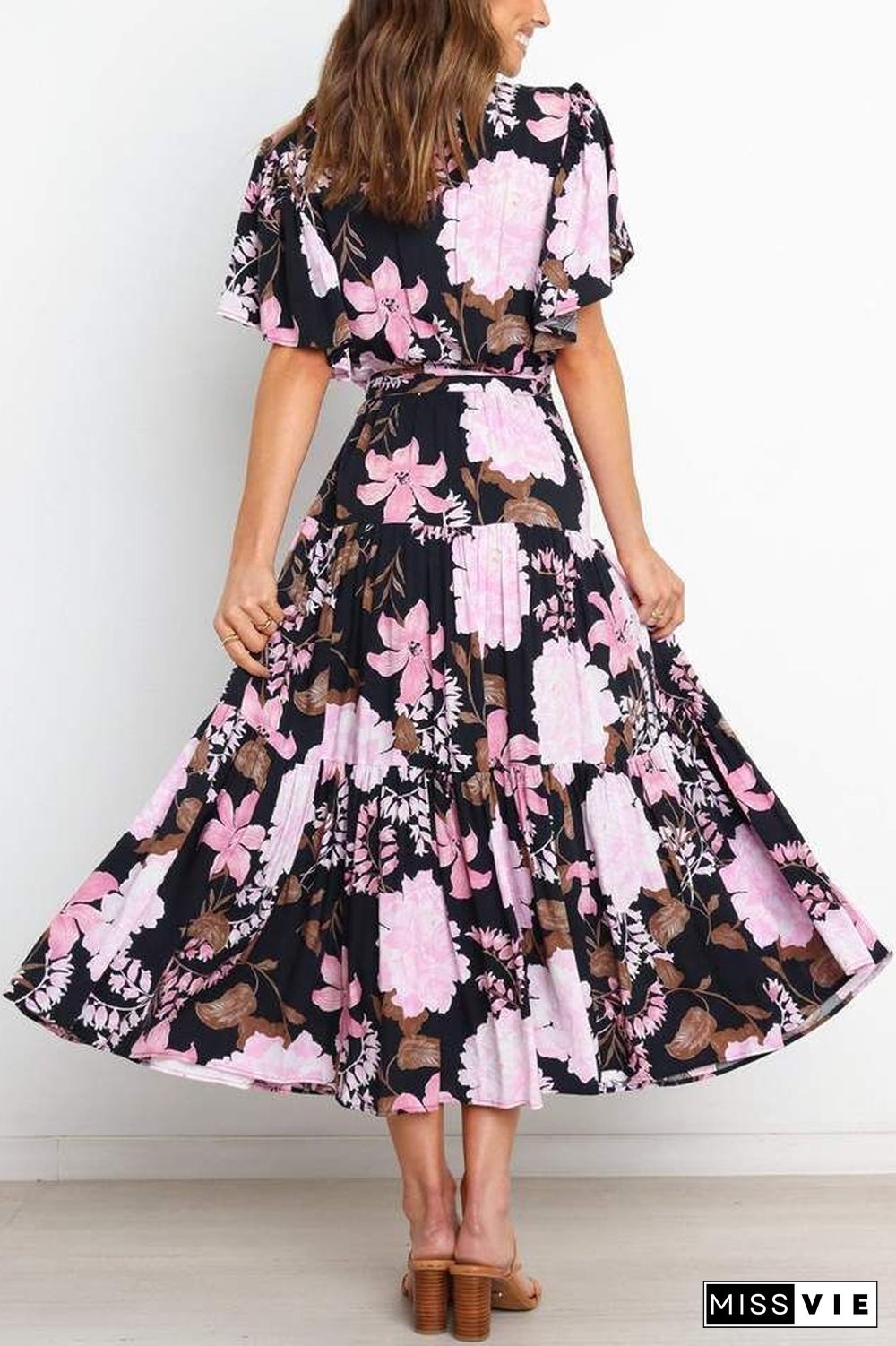 Sunshine Grace Floral Midi Dress