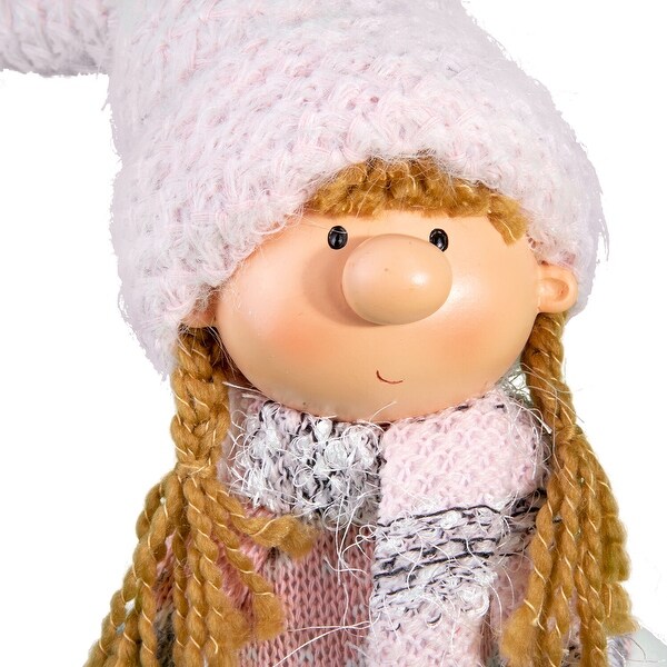 Girl in Pink Hat Fabric Christmas Decoration