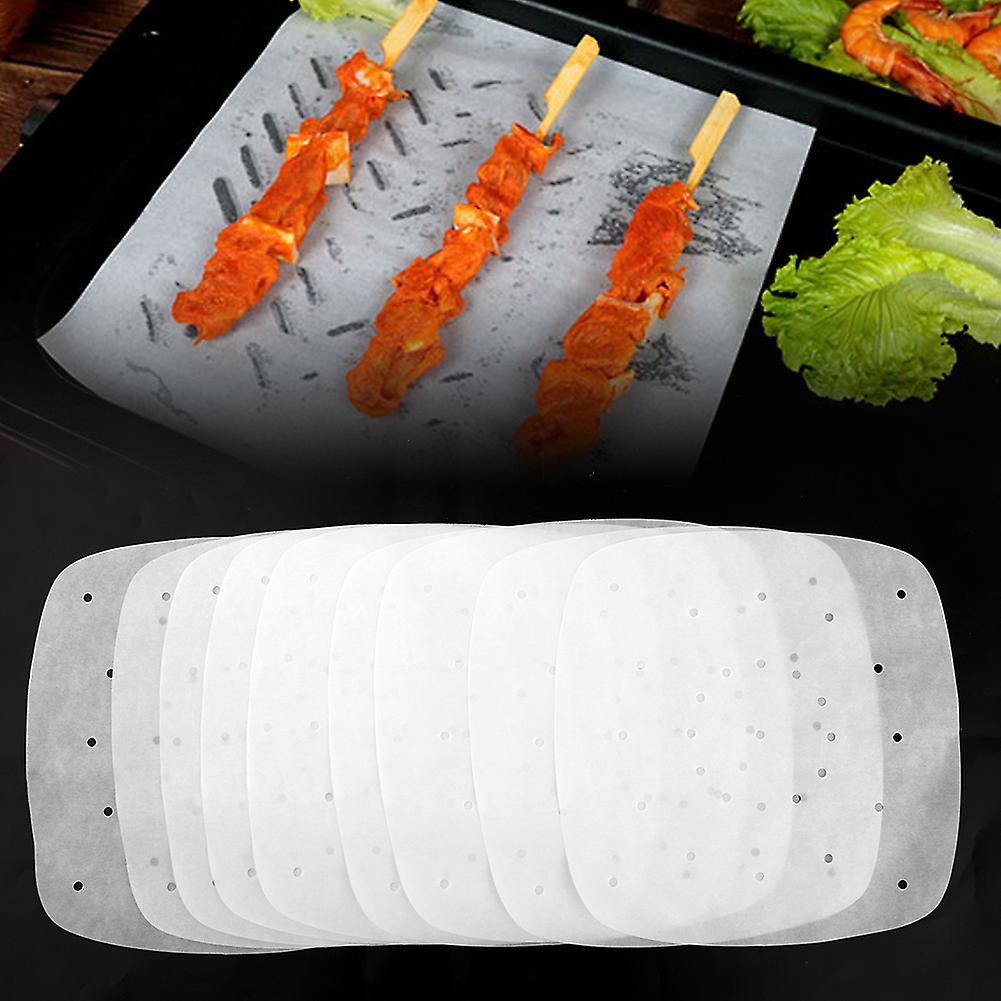 7.5in Perforated Square Steamer Paper Liners For Air Fryer Cooking Steaming(white)